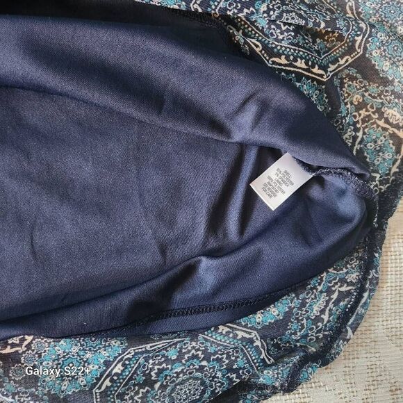 F91 Croft & Barrow blue sheer pattern lined blouse - Picture 6 of 11